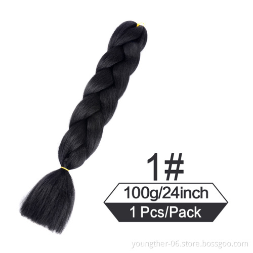 Wholesale 24 inch Jumbo Braiding Ombre Hair 100g Sample Hair  Crochet Pre Braided Synthetic Hair Extensions